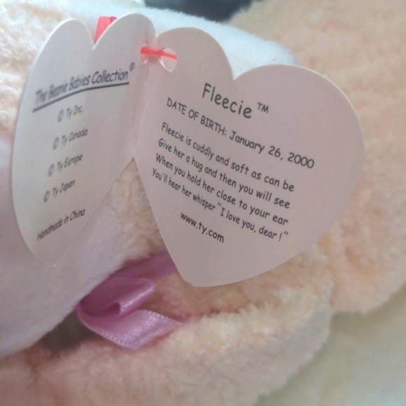 TY Beanie Babies “Fleecie" Retired- Vintage- Lamb Stuffed Animal - Picture 4 of 10